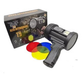 Lanterna Holofote Led T9 C/ Placa Solar 4 Cores + Power Bank