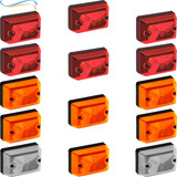 Lanterna Lateral Bau Delimitadora Carreta Furgao Kit 12 Pçs