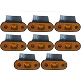 Lanterna Lateral Led Caminhão Carreta Baú C/ Suporte (10 Un)