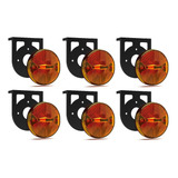 Lanterna Lateral Randon Amarela C/ Suporte Led Redonda