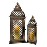 Lanterna Marroquina Decorativa Metal Ferrugem 66/43cm