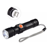 Lanterna Tática Farolete Usb Led Suporte Bike Brinde