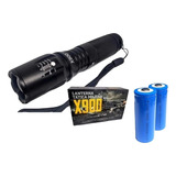 Lanterna Tática Militar X900 + 1 Bateria Extra Recarregável
