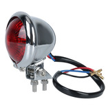 Lanterna Traseira Led Lente Bolinha Moto Custom Prata