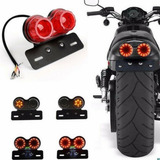 Lanterna Traseira Moto Cafe Race Custon Led Freio Seta Placa