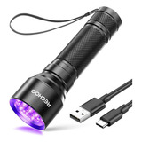 Lanterna Uv Rechoo, Luz Preta, 21 Led, 395 Nm, Ultravioleta.