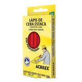 Lápis De Cera Estaca Acrilex 12 Unid. Kit 12 Dúzias