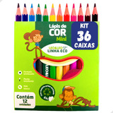 Lápis De Cor 12 Cores Lembrancinha Pequeno Mini Atacado