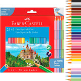 Lápis De Cor 24 Cores + 4 Pastel Faber Castell Resistente Nf