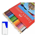 Lápis De Cor 24 Cores Faber Castell + Apontador Com Depósito