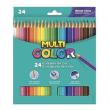 Lápis De Cor Com 24 Cores Multicolor Cores Forte Viva