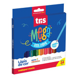 Lápis De Cor Mega Soft 24 Cores Cores Vibrantes - Tris