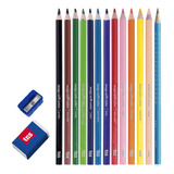 Lapis De Cor Mega Soft Color 12 Cores Apontador E Borracha
