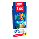 Lápis De Cor Mega Soft Color 12 Cores Core Vibrantes - Tris