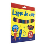 Lápis De Cor Para Colorir Caixa Com 24 Cores Gatte Kids