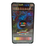 Lápis De Cor Posca Uniball Profissional Estojo C/ 36 Cores 