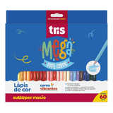Lápis De Cor Tris Mega Soft Color 60 Cores