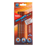 Lápis De Cor Tris Mega Soft Color Tons De Pele 12 Cores