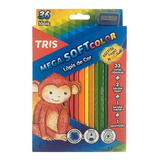 Lápis De Cor Tris Mega Soft Color Triangular 36 Cores
