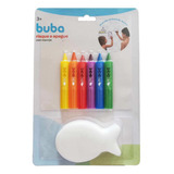 Lápis Giz Colorido Para Banho Risca E Apaga Com Esponja Buba
