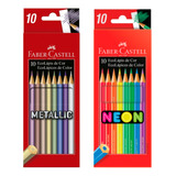 Lápis Metálico 10 Cores + Neon 10 Cores Faber Castell