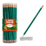 Lapis Preto Grafite Hb Sextavado Com Borracha Pote 72 Unid