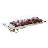 Lareira A Gás De Embutir Aço Inox Kawah 120 Cm - K3 Imports