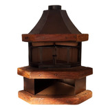 Lareira De Canto Chapa Naval Rustica A Lenha - Média 130cm