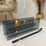 Lareira Ecológica 70cm Inox Completa Portátil A Álcool Fume