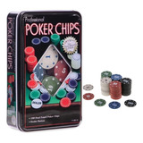 Lata 100 Fichas De Jogo De Poker Numeradas Coloridas+dealer