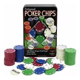 Lata Com 100 Fichas Para Jogo De Cartas Poquer Poker Baralho