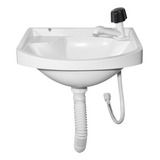 Lavatório De Banheiro Bancada Pvc Branco Parafusar Completo