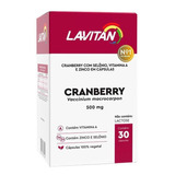 Lavitan Cranberry Com Zinco Selênio Vitamina A 30 Cápsulas