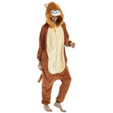 Leão Pijama Fantasia Macacão Adulto Adolescente