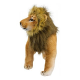 Leão Realista De Pelúcia Caramelo Safari 60 Cm Antialérgico