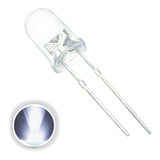 Led 5mm Alto Brilho F5 100 Peças Branco Frio 6000k+ Resistor