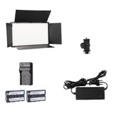 Led Iluminador Painel Luz U600+fonte+2bateria+carregador