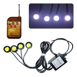 Led Olho De Gato Águia 23mm Led 4pçs Controle Sem Fio Strobo