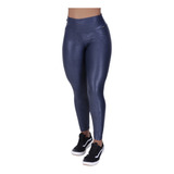 Legging Básica Feminina Fitness Cirrê Brilho Poliamida Cintu