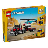 Lego City Caminhão Plataforma Com Helicóptero