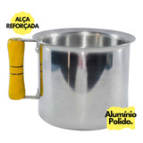 Leiteira Canecao Extra Em Aluminio Cabo De Madeira N 14 - 2l Cor Prateado