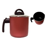 Leiteira Caneco Tampa Antiaderente Fervedor Teflon Vermelho