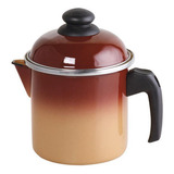 Leiteira Esmaltada Marrom Com Tampa 16 Capacidade 1,8l Ewel