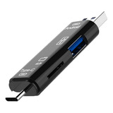 Leitor De Cartão Micro Sd Otg 5 Em 1 - Usb-micro Usb-tipo C