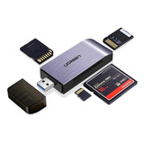 Leitor De Cartão Ugreen 4 Em 1 Micro Sd Ms Cf Usb 3.0 50541