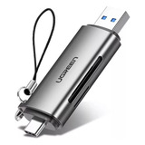 Leitor De Cartão Usb 3.0 E Type C Sd Micro Sd - Ugreen 50706