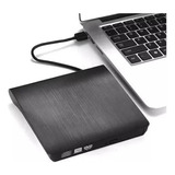 Leitor De Cd E Dvd Externo Slim Preto Usb 3.0 P/ Pc Notebook