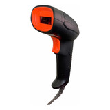 Leitor De Código Barras Laser Cabo Usb 30cm Distância Cor Preto/laranja