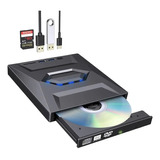 Leitor Externo De Dvd E Cd C/entrada Usb E Cartão / Gravador