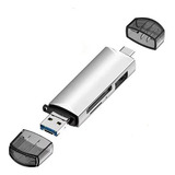 Leitor Otg Usb 3.0 / Usb-c 6 Em 1 Sd Tf Pendrive C/ Nfe